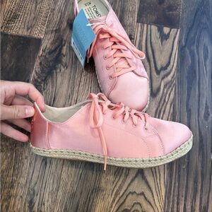 TOMS Women's Lena Pink Satin Espadrille Sneakers